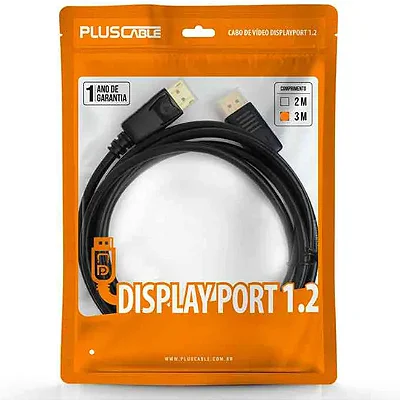 Cabo DisplayPort 2 Metros PlusCable 1.2 - 12722