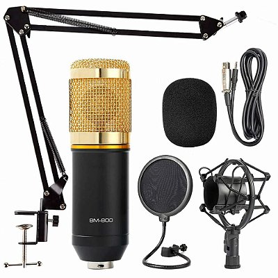 Microfone Profissional Condensador BM800 Kit com Braço Articulado + Pop Filter - BM-800 - 12739