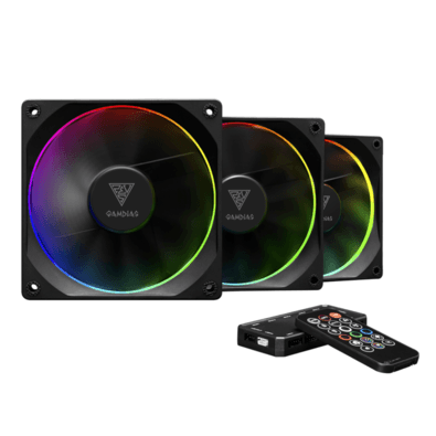 KIT FAN GAMDIAS AEOLUS 120MM RGB COM CONTROLADORA M3 1203R - 12938