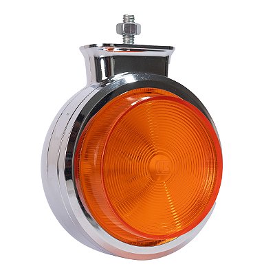 Foguinho Bojuda LED Cromado Âmbar Lente Alta Bivolt