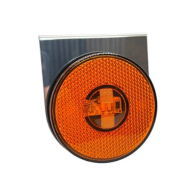 Lanterna Lateral com Suporte Inox - LED Bivolt 85mm