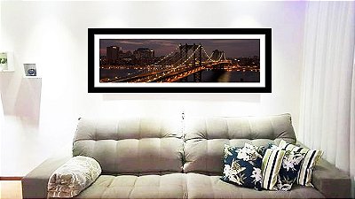 Quadro Strass Cristais Swarovski Ponte Manhattan Night Color