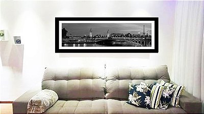 Quadro Strass Cristais Swarovski Paris - Torre Eiffel Preto e Branco