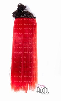 Aplique de tic tac - Vermelho Fantasia 60cm 100gramas tela P Liso 