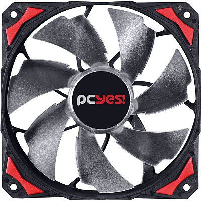 Fan para Gabinete PCYES Fury F4 120mm Led Vermelho