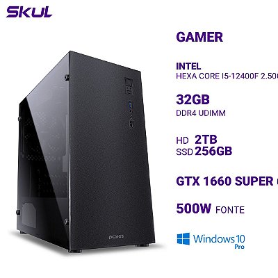 Computador Gamer 5000 Core I5-12400f 2.50ghz Mem 32gb Ddr4 Hd 2tb Ssd 256gb Gtx1660 Super 6gb 500w Bronze Win 10 Pro
