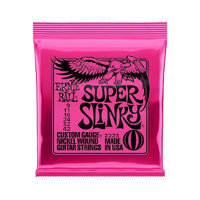 Encordoamento Para Guitarra Ernie Ball .009-.042 Super Slinky