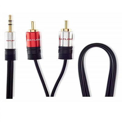 Cabo de Audio Multilaser WI287 Cabo P2 M X 2 RCA M