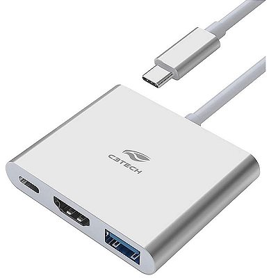 Hub Usb C C3tech 3 Portas C/ saida Hdmi HU-D10SI Prata
