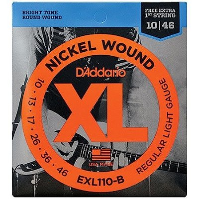 Encordoamento Para Guitarra D'addario EXL110-B Regular Light .010-.046