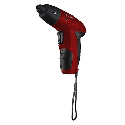 Parafusadeira Elétrica Multilaser Bivolt LED e Kit com 11 Bits Vermelho - HO031