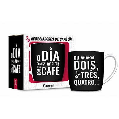 Caneca Porcelana Urban 360ml Brasfoot - O Dia Começa Depois