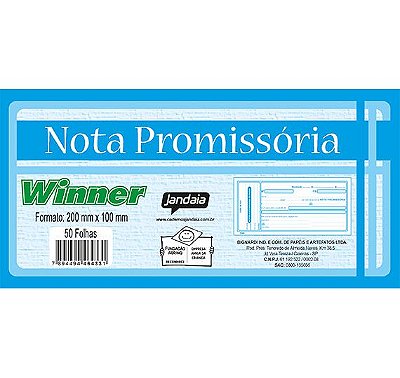 Talão de Nota Promissória Jandaia Winner 50 Folhas