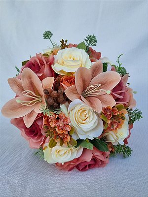 Buquê de Noiva Cerimonial em tons terrosos