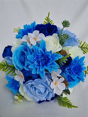 Buquê de Noiva Cerimonial em tons de Azul