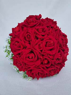 Buquê de Noiva Cerimonial em Vermelho e Mosquitinhos Brancos