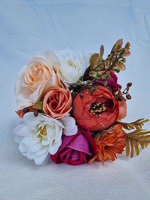 Buquê de Noiva Casamento no Civil em Tons Terrosos com fúcsia