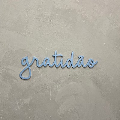 Palavra de parede Gratidão Azul