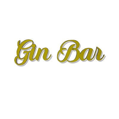 Palavra de Parede Gin Bar amarelo