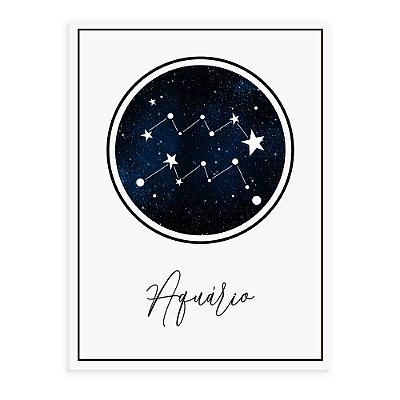 Placa decorativa Constelação Aquário