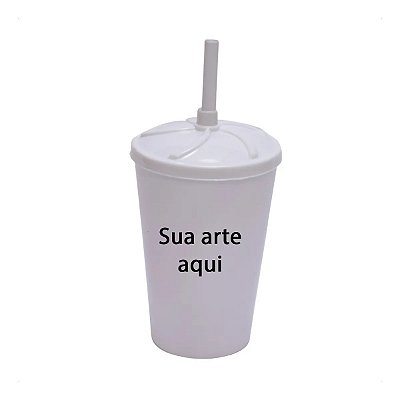 50 Copos twister 300ml personalizados c/ tampa