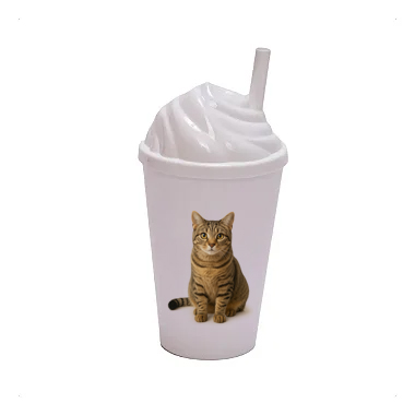 40 Copos twister 300ml personalizados c/ tampa chantilly