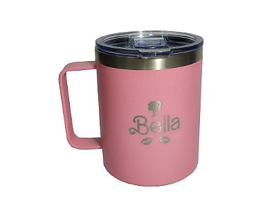 Caneca termica 350ml aço inox com tampa personalizada