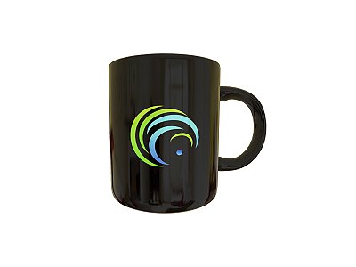 Caneca de porcelana preta personalizada