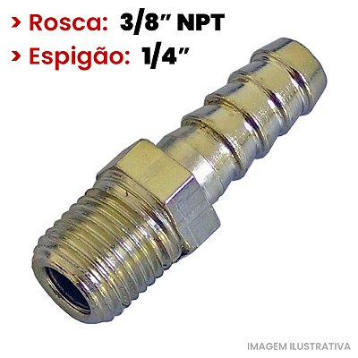Espigão Fixo Macho - 3/8 M x 1/4 E - NPT (005153)