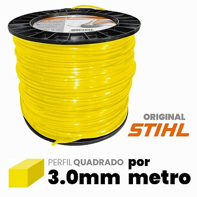 Fio de Nylon Stihl - Amarelo - Perfil Quadrado - 3.0mm - Por Metro