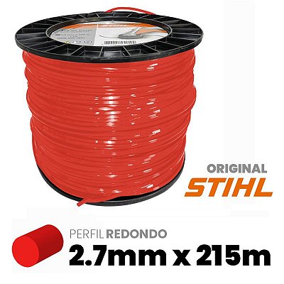 Carretel Fio de Nylon Stihl - Vermelho - Perfil Redondo - 2.7mm x 215m