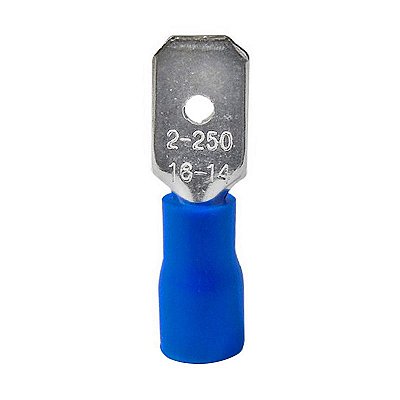 Terminal Pré Isolado para Cabo Elétrico FastOn - Macho - Bitola do Fio de 1.5 até 2.5 mm²