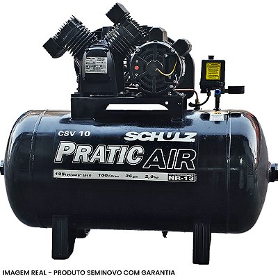 Compressor Schulz Pratic Air CSV 10/100 - 10pcm 2HP 100L 125psi - (Seminovo)