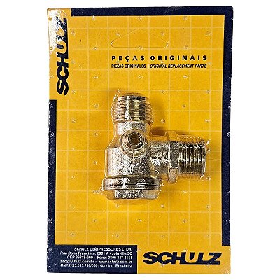 Válvula de Retenção Compressor - 1/2 M x 1/2 FL x 1/8 M (10mm) - Schulz CSD 10 (022.0279-0/AT)