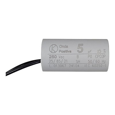 Capacitor Permanente - Onda Positiva - 250V - 5uF - Cabo