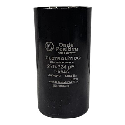 Capacitor Eletrolítico de Partida Onda Positiva - 270/324uF x 110V
