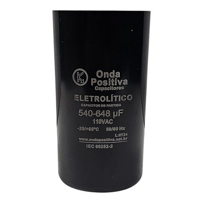 Capacitor Eletrolítico de Partida Onda Positiva - 540/648uF x 110V