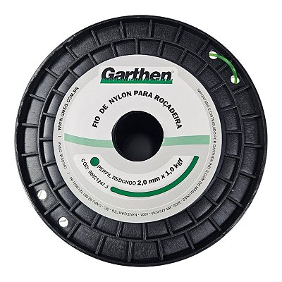 Carretel Fio de Nylon Garthen - Verde - Perfil Redondo - 2.0mm - 1kg (21247.3)
