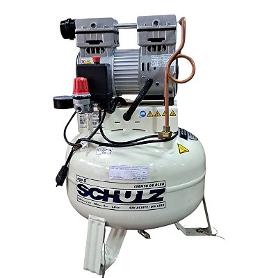 Compressor Odonto Schulz CSD 5/30 - 5pcm 30L 120psi - 110V - Isento de Oleo (Seminovo)