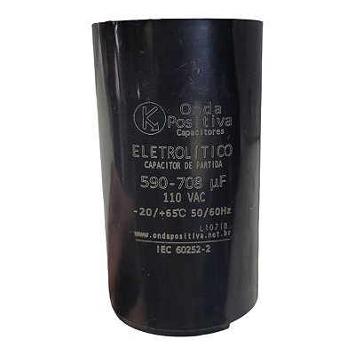 Capacitor Eletrolítico de Partida - Onda Positiva - 110V - 590/708uF