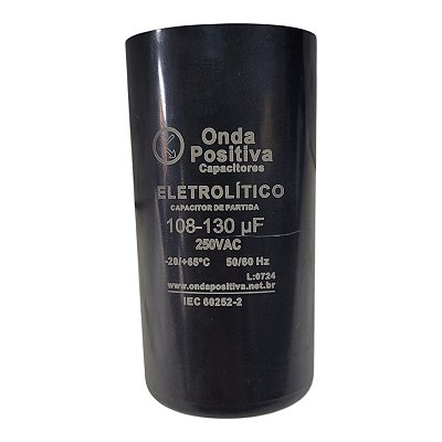 Capacitor Eletrolítico de Partida - Onda Positiva - 250V - 108/130uF