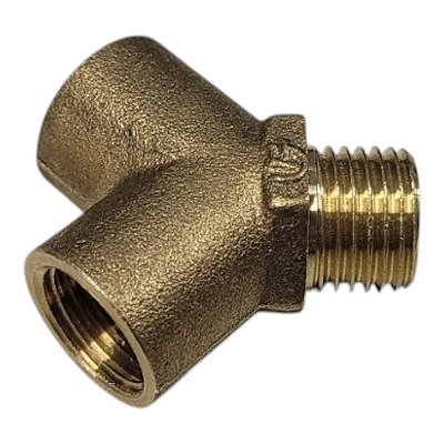 Conector Y em Latão - M x F - 1/4 BSP = Ø13mm
