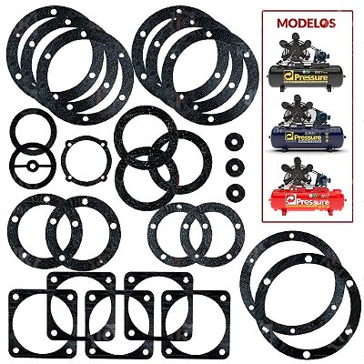 Jogo de Juntas Compressor Pressure ON 60 W c/ Tela - PLL (KIT013-376)