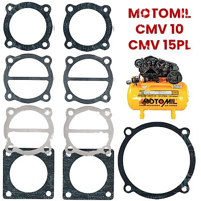 Jogo de Juntas Compressor Motomil CMV 10 e CMV 15 PL - PLL (16225.3)