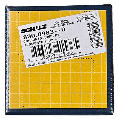 Jogo de Aneis Compressor - 2.1/2 Pol - Schulz Bravo CSL 10 e 15 BR - 3E (830.0983-0) - P3E21