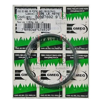 Jogo de Aneis Compressor - 65 mm - Motomil CMW 15 / Chiaperini TOP 10 MPV e 15 MP3V - 3R (7692.9 - 0999) - P3G22