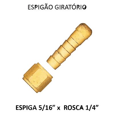Espigão Giratório Fêmea - 1/4 F x 5/16 E NPT - (EF14516G - 720150)