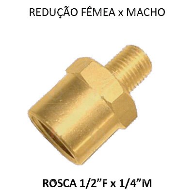 Adptador Fêmea x Macho - 1/2 x 1/4 NPT - MF1214