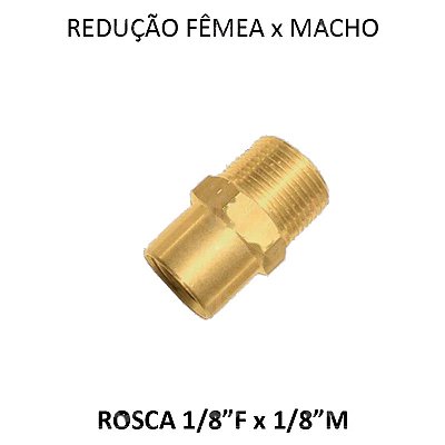 Adptador Fêmea x Macho - 1/8 x 1/8 NPT - MF1818