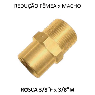 Adptador Fêmea x Macho - 3/8 x 3/8 NPT - MF3838